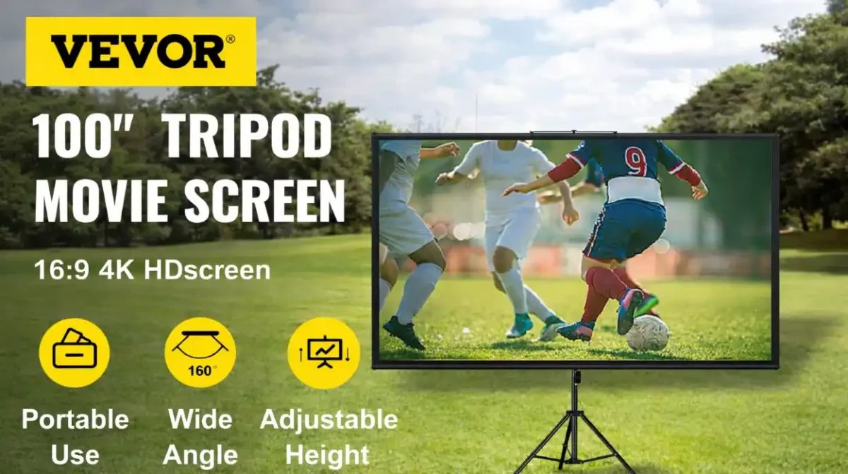 Monta tu cine gigante en cualquier parte: Pantalla de proyector SucceBuy de 100" 16:9 con trípode por sólo 25,05€ con cupón (67% de descuento)