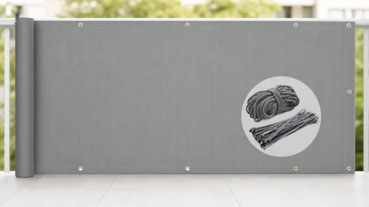 Pantalla de privacidad Vounot para balcón de 500 x 90 cm con protección UV