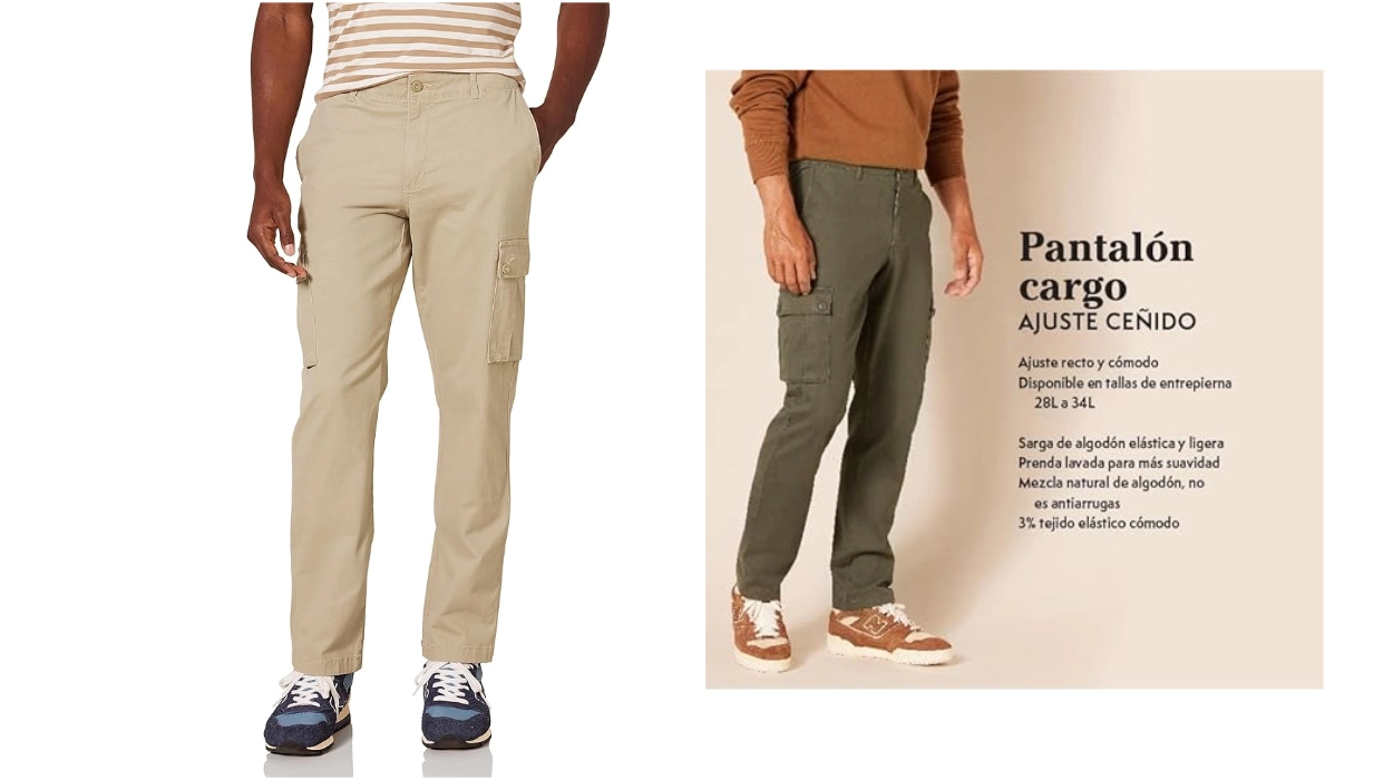 pantalón cargo elástico Amazon Essentials para hombre
