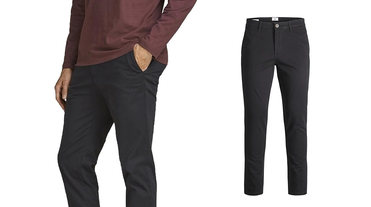 pantalón chino JACK & JONES Jpstmarco Jjbowie negro para hombre barato
