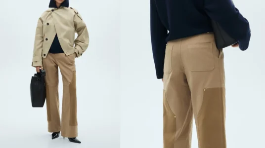 pantalón con paneles a contraste Mango Outlet para mujer