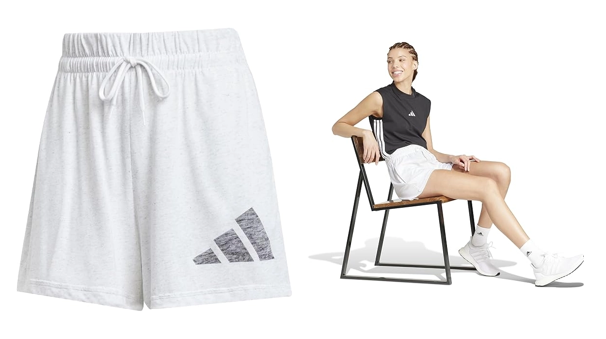 pantalon corto Adidas Winners para mujer en color blanco
