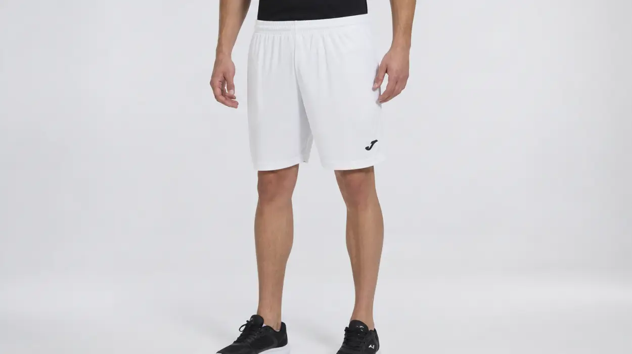 Pantalón corto Joma Treviso blanco para hombre, transpirable y de secado rápido