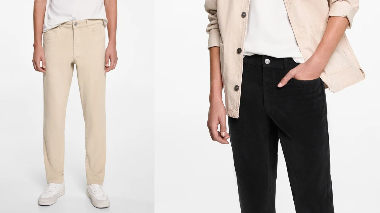 pantalón de pana slim fit Mango Outlet para hombre