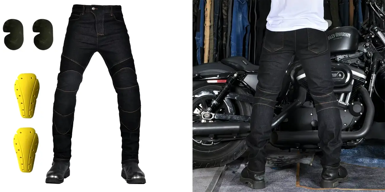 Pantalones moteros tipo jeans