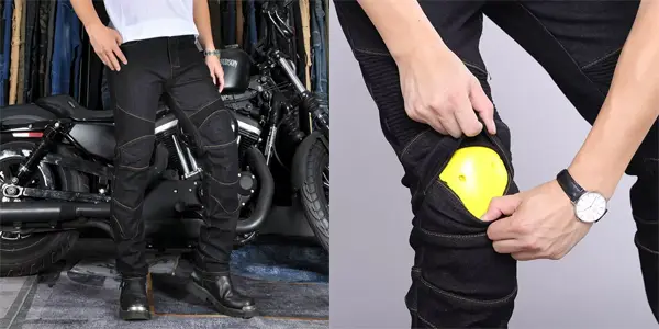 Pantalones moteros tipo jeans