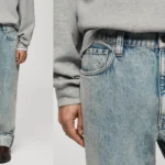 pantalón vaquero straight fit bajo vuelta Mango Outlet para hombre