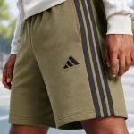 pantalones-cortos-adidas-essential-3-stripes-french-terry-olive-green
