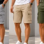 Pantalones cargo cortos para hombre con múltiples bolsillos