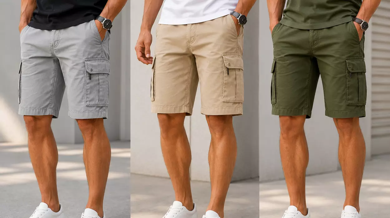 Pantalones cargo cortos para hombre con múltiples bolsillos