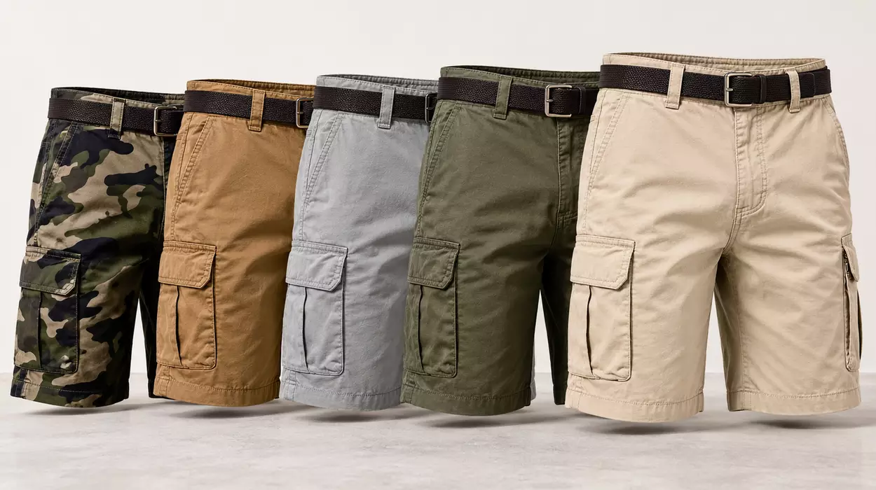 Pantalones cargo cortos para hombre con múltiples bolsillos y disponibles en muchos colores