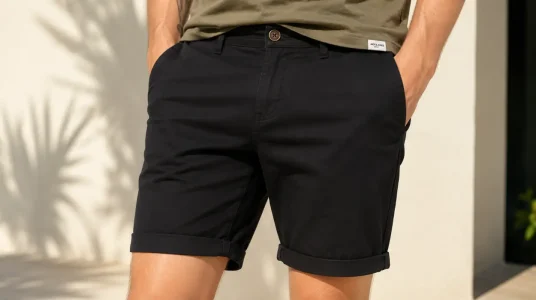 Pantalones cortos chinos ajustados JACK & JONES para hombre en negro, talla M