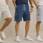 Pantalones cortos Comilaka para hombre, bermudas casuales de pana con bolsillos