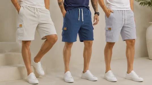 Pantalones cortos Comilaka para hombre, bermudas casuales de pana con bolsillos
