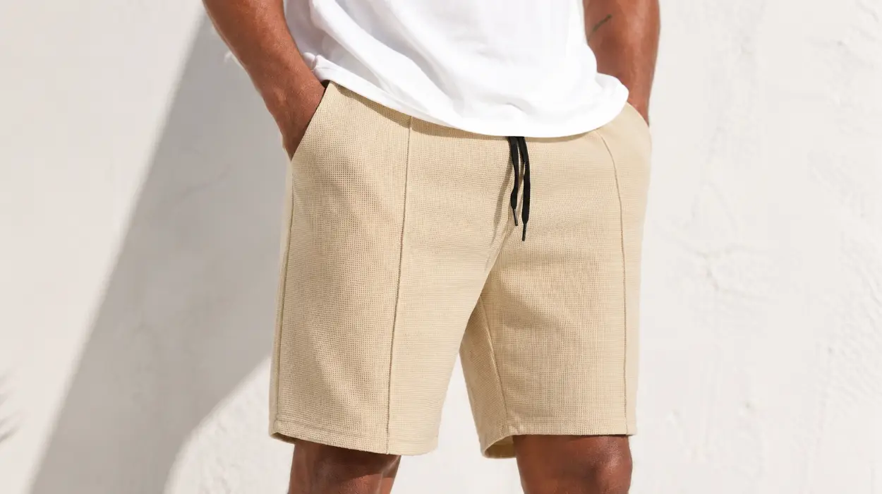 Pantalón corto Curluriy ligero y transpirable para hombre, con textura gofre y bolsillos