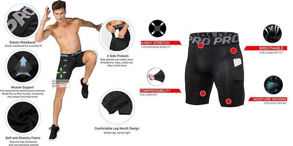 pantalones cortos de compresión Lanbaosi oferta