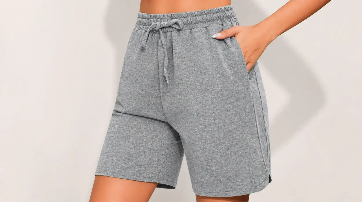 Pantalones cortos deportivos Demegimi para mujer, con cintura elástica y bolsillos