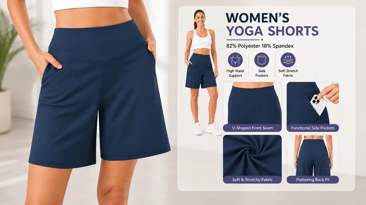 Pantalones cortos para mujer con cintura en V y efecto vientre plano