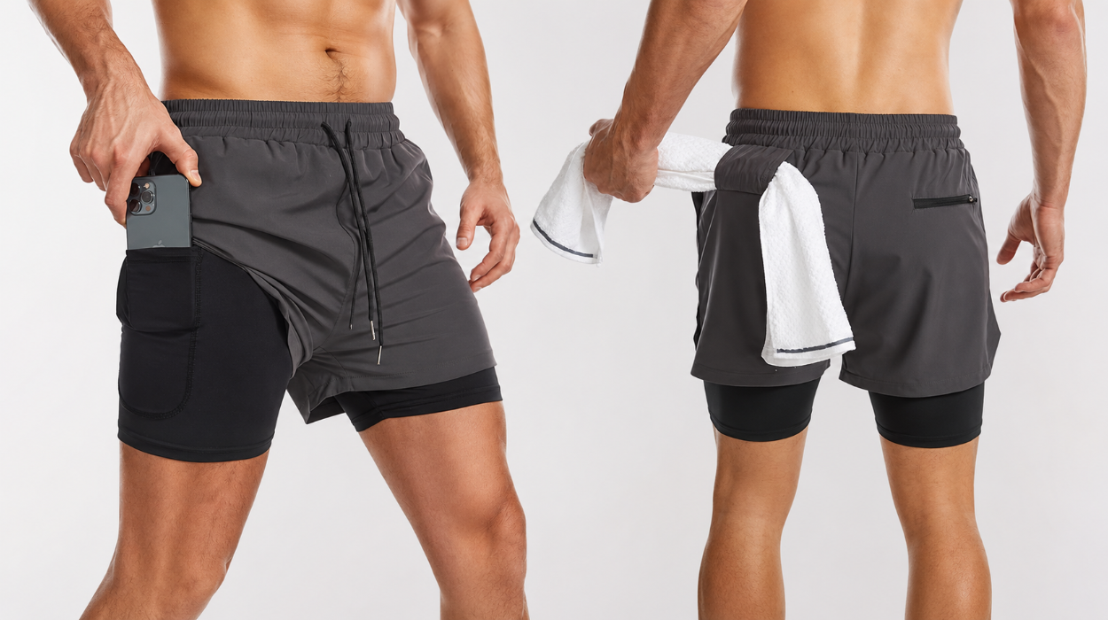 Entrena con libertad y espacio seguro con estos pantalones cortos Danfiki: doble capa, secado rápido y con bolsillo