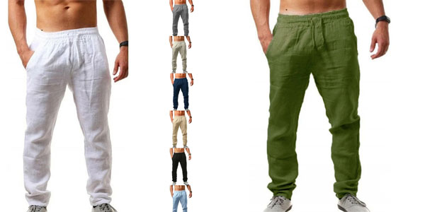 Pantalones de lino para hombre oferta