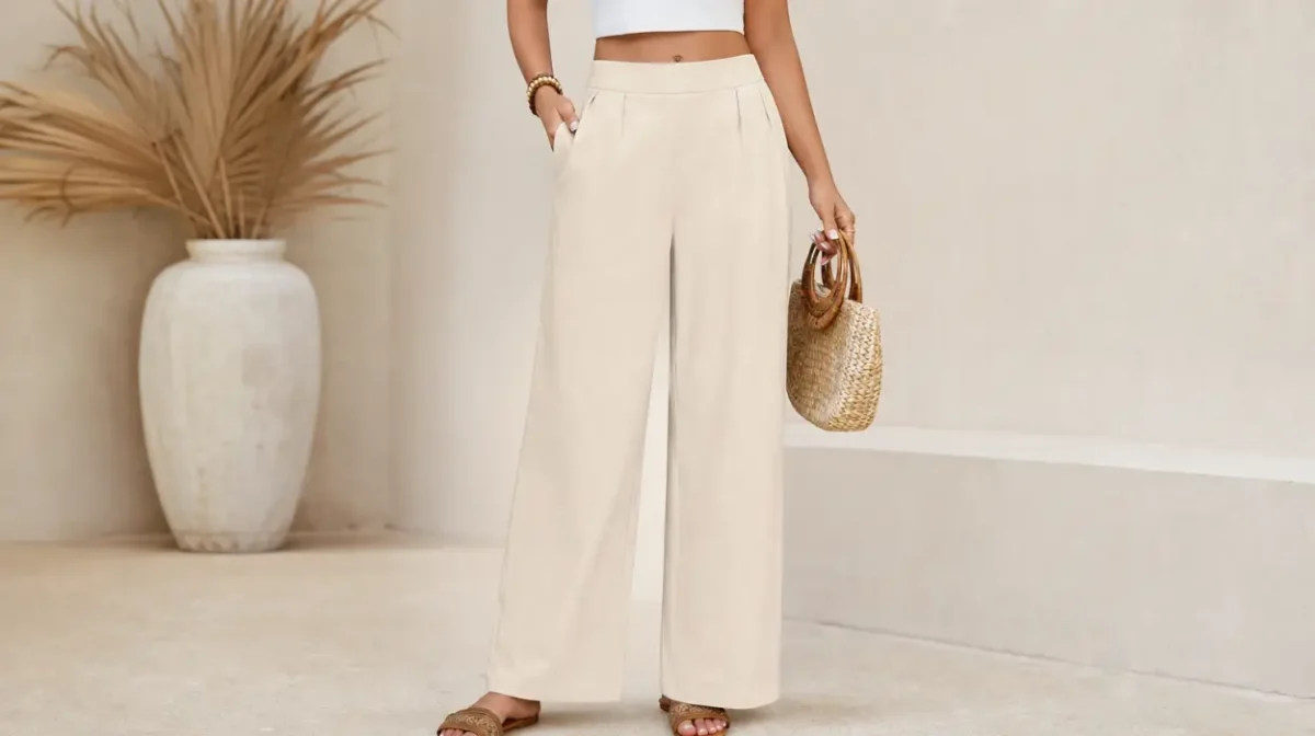 Pantalones de verano ligeros, con cintura elástica y corte amplio para mujer