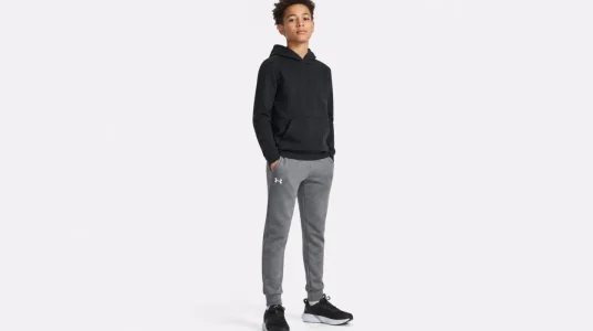 Pantalones deportivos Under Armour Ua Rival Fleece Joggers para niños, color Castlerock Light Heather