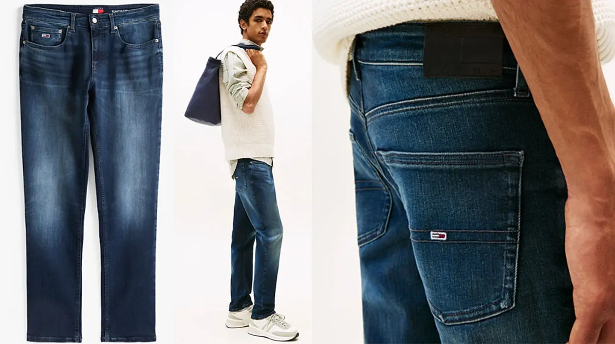 Pantalones vaqueros slim Tommy Jeans Scanton para hombre baratos