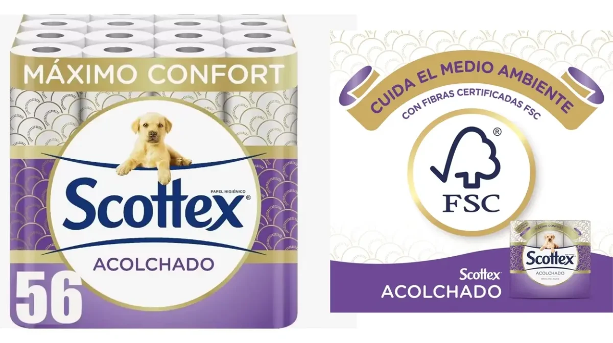Pack de 56 rollos Scottex acolchado