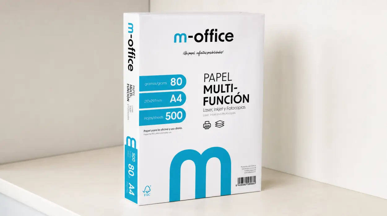 Papel m-office A4 de 80 g, paquete de 500 hojas para imprimir y escribir