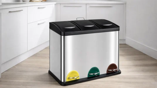 papelera-triple-de-cocina-t-lovendo-de-acero-inoxidable