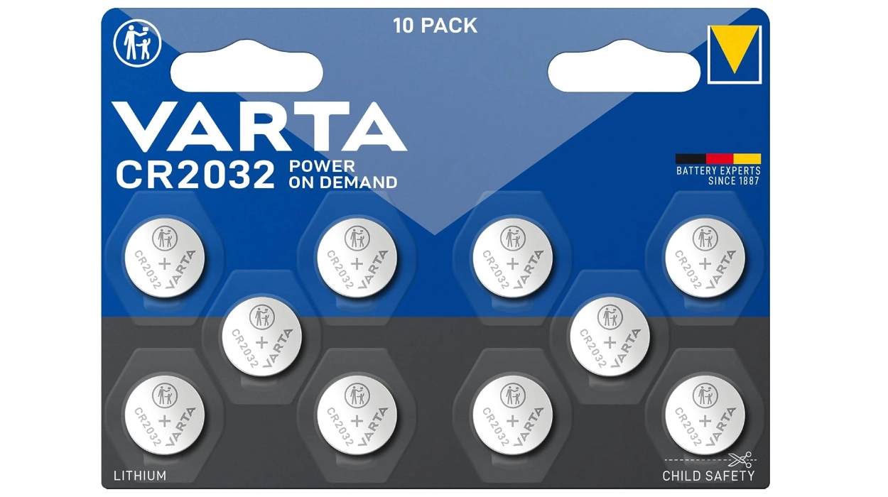 paquete de 10 pilas de botón Varta CR2032
