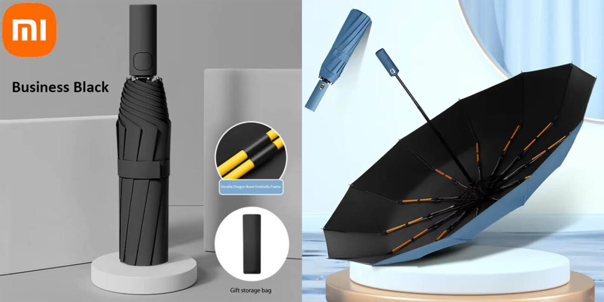 Este paraguas plegable Xiaomi tiene protección UV, 108 cm de diámetro