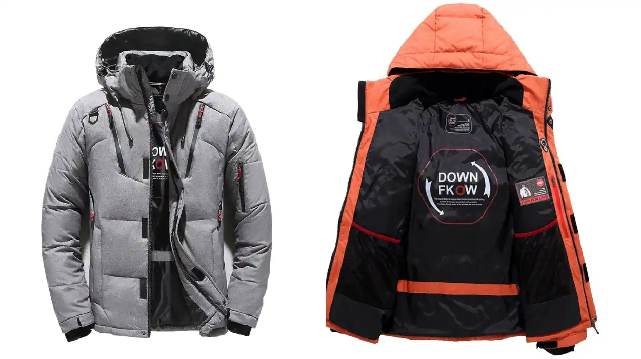 parka de invierno con relleno de plumón para hombre