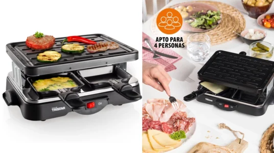 parrilla Tristar RA-2949 con 4 mini sartenes raclette