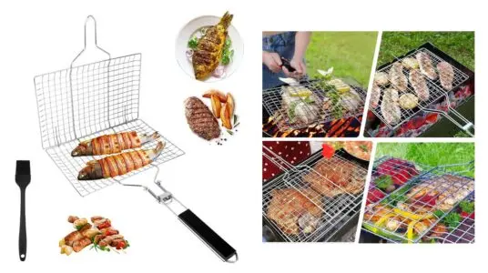 Parrilla doble cesta asar barbacoa barata