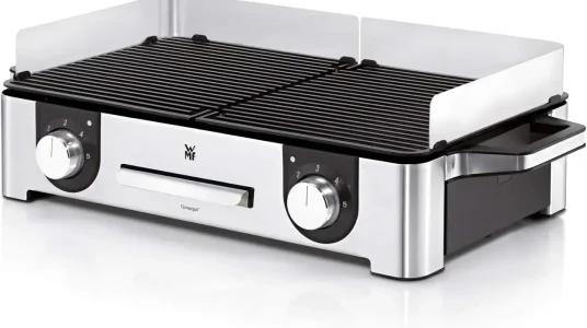 Parrilla eléctrica WMF Lono Mastergrill de 2400W con placas desmontables y regulador de temperatura individual