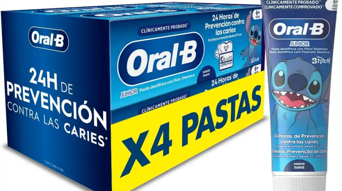 Pack x4 Pasta de dientes Oral-B Junior para niños
