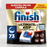 Finish Ultimate Plus Infinity Shine con 73 pastillas para lavavajillas y protección del cristal
