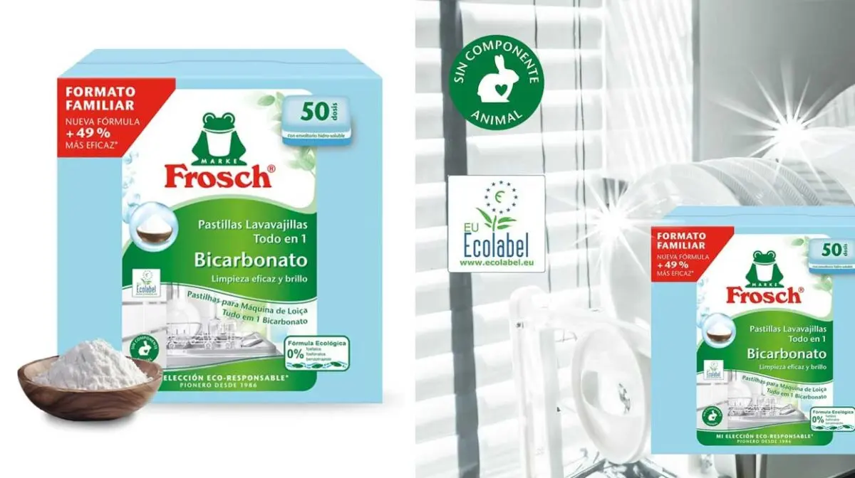 Pack x50 Pastillas para lavavajillas Frosch Todo en 1 con bicarbonato