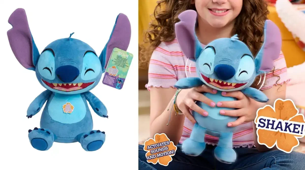 Peluche interactivo Just Play Stitch Crack Me Up con sonidos y movimiento
