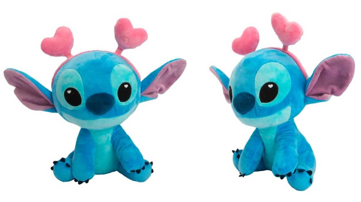 Peluche Stitch Love Corazones de 25 cm con licencia oficial