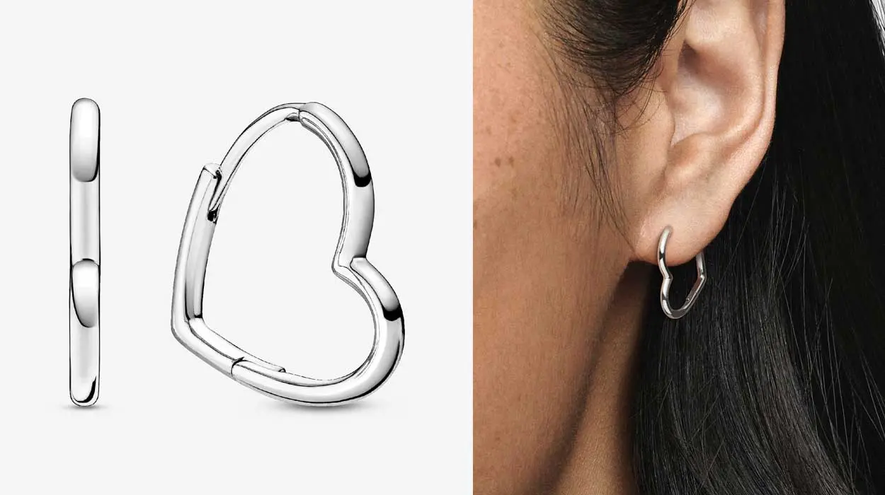 Pendientes de aro Pandora Corazón Asimétrico baratos