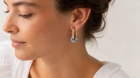 Pendientes Aro Singularu Carmen True Marine en oro 18Kt para mujer