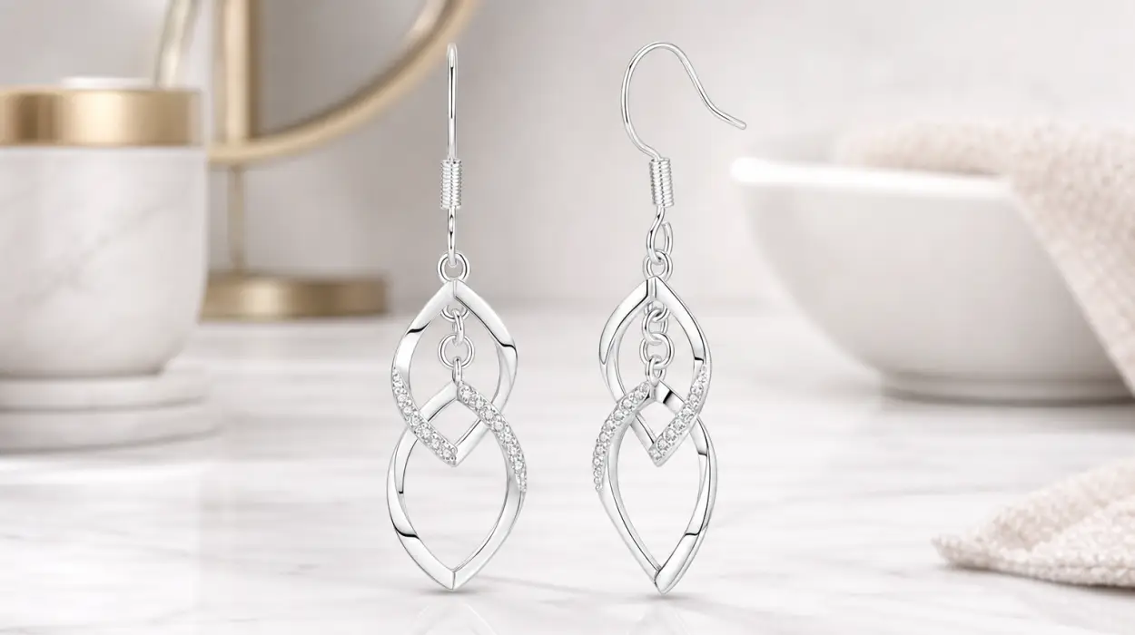 Pendientes colgantes de plata 925 CYMYSS de estilo elegante
