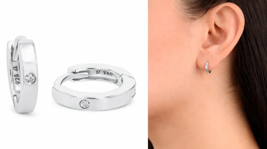 pendientes de aro Amor en plata de ley 925