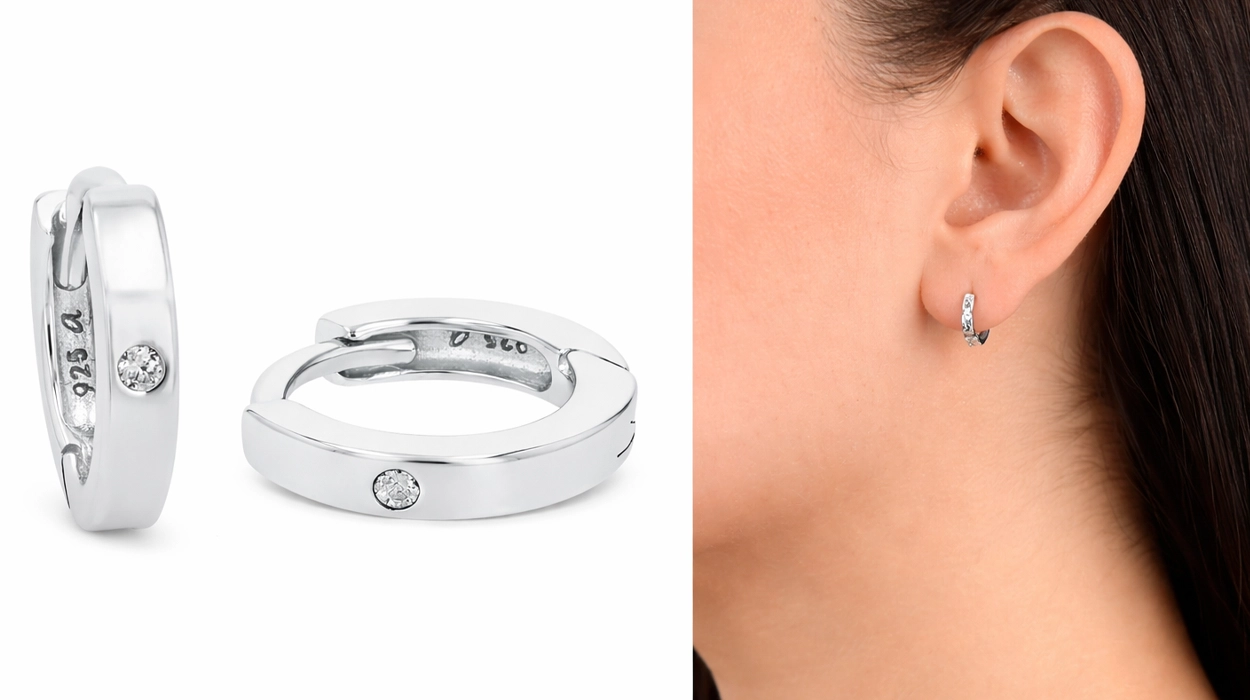 pendientes de aro Amor en plata de ley 925