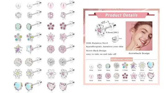 pendientes pequeños diamday acero quirurgico baratos