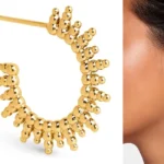 Pendientes SINGULARU Pebbles Sun bañados en oro 18K