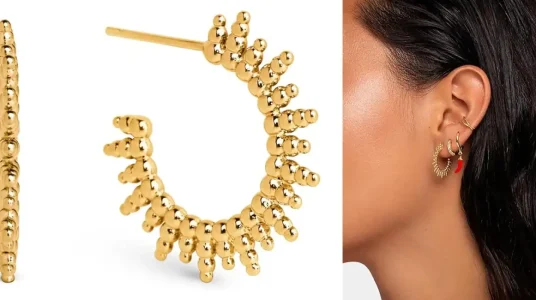 Pendientes SINGULARU Pebbles Sun bañados en oro 18K