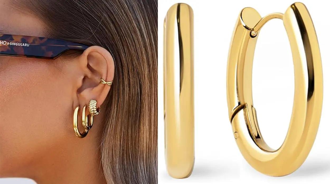 Pendientes Singularu Samba con baño de oro baratos